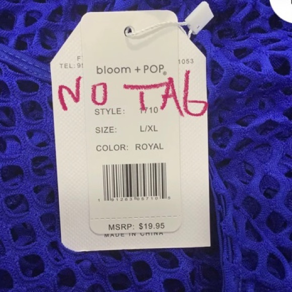 BLOOM + POP Fishnet Mesh Royal Blue Coverup Shorts Womens Large XL - Picture 10 of 11
